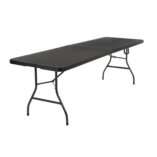 Bridgeport Folding Table, Blow Mold Table, Fold In Half, 96" x 30", Black Color C778BP14BLK1X